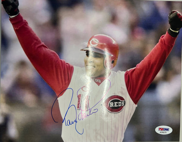 Cincinnati Reds Barry Larkin Signed 8x10 with PSA COA