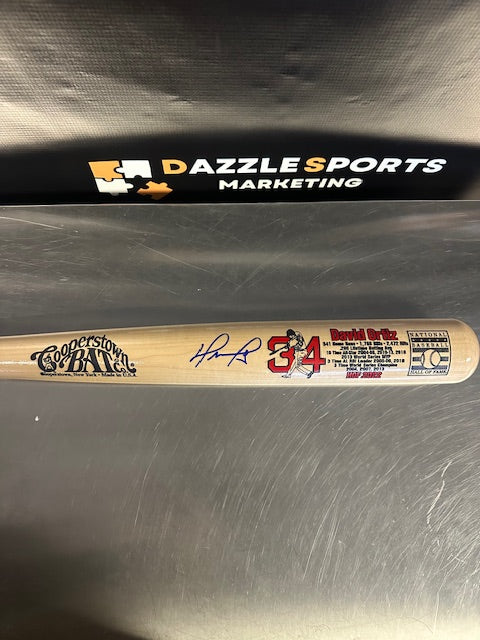Boston Red Sox David Ortiz Signed Cooperstown HOF Stat Bat