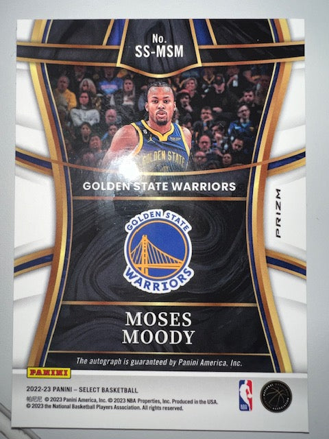 Golden State Warriors Moses Moody Signed 2022-23 Panini Card