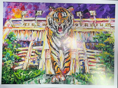 LSU Tigers Tiger Walk 11x14 Painting Print By Becky Fos