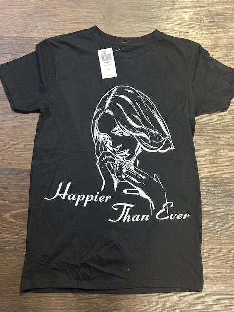 Billie Eilish Happier Than Ever T-Shirt Women's Size SM