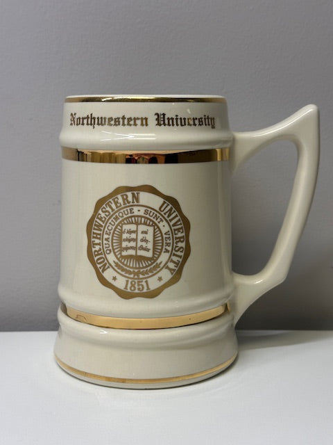 1851 Northwestern University Stein- Creme w/ Gold Trimming