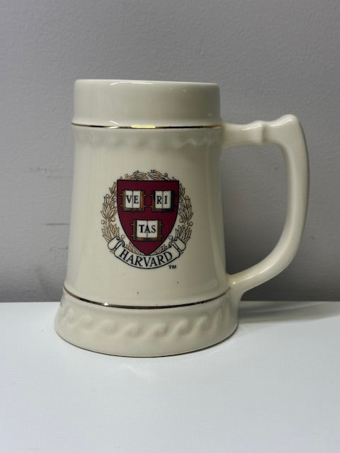 Harvard University Stein- Creme w/ Logo Gold Trimming