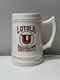 1870 Loyola University Stein- White w/ Gold and Red Logo Gold Trimming
