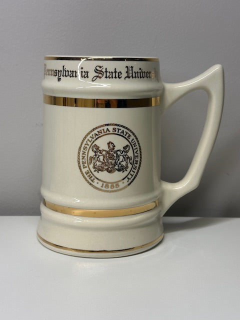 1855 Pennsylvania State University Stein- Creme w/ Gold Logo Gold Trimming