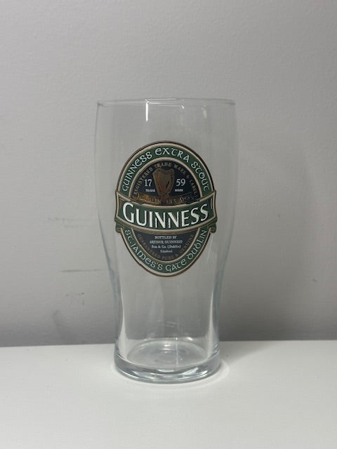 Guinness Extra Stout Harp Pint Large Logo Beer Glass James Gate Dublin Ireland