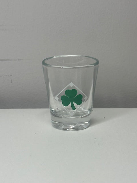 Shot Glass w/ Green Shamrock Design