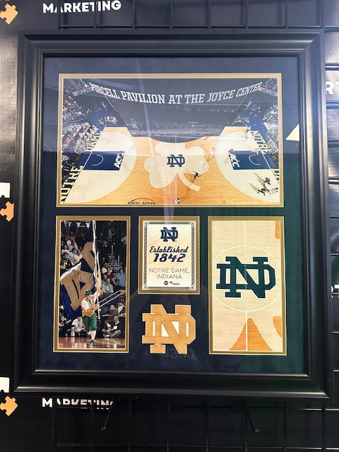 Notre Dame Framed Arena Photos w/ Logo