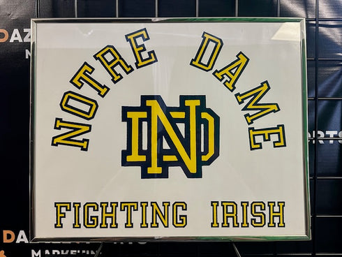 Notre Dame Fightin Irish Thin Gold 16x20 Framed Logo