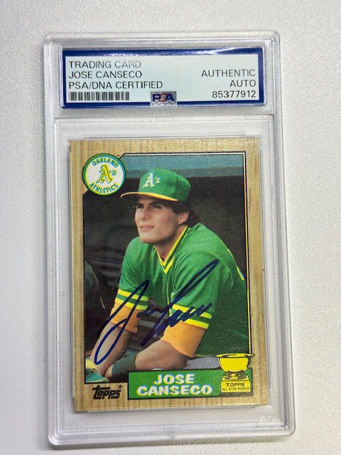 Topps Jose Canseco 620 Signed Authentic Card PSA COA