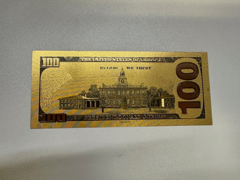 Donald Trump Gold Foil 100 Dollar Bill