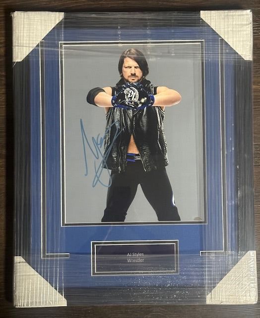 WWE AJ Styles Signed Framed 11x14 Photo PTS COA
