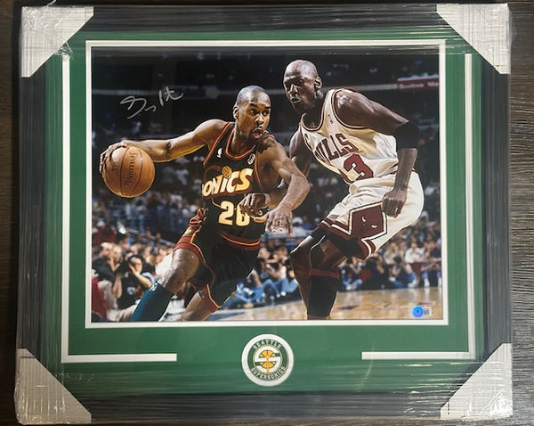 Supersonics Gary Payton Signed Framed 16x20 Photo Beckett COA