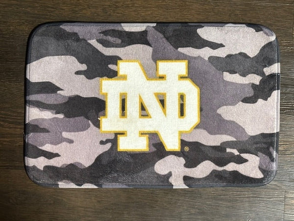 Notre Dame Grey Camo Logo Rug/Mat Decor