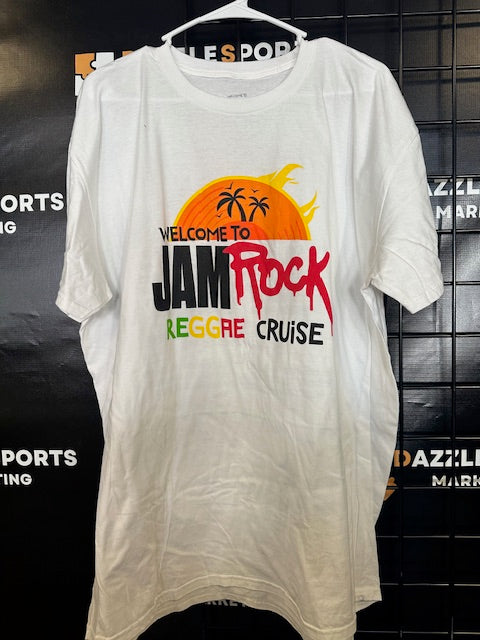 Welcome to Jamrock Reggae Cruise White T-Shirt Men's Size 2XL