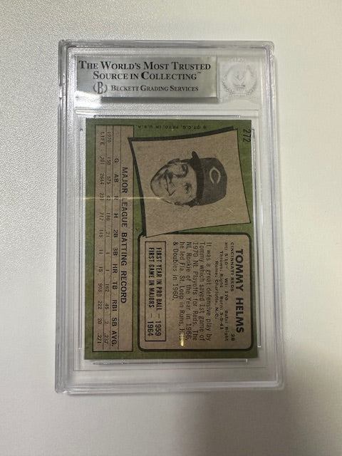 1971 Topps Tommy Helms #272 Signed Card Beckett COA
