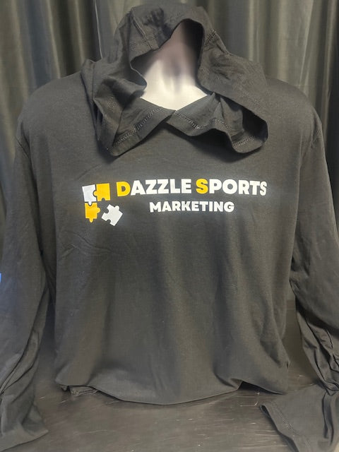 Dazzle Sports Marketing Black Long Sleeve w/ Hoodie Size XL NWOT