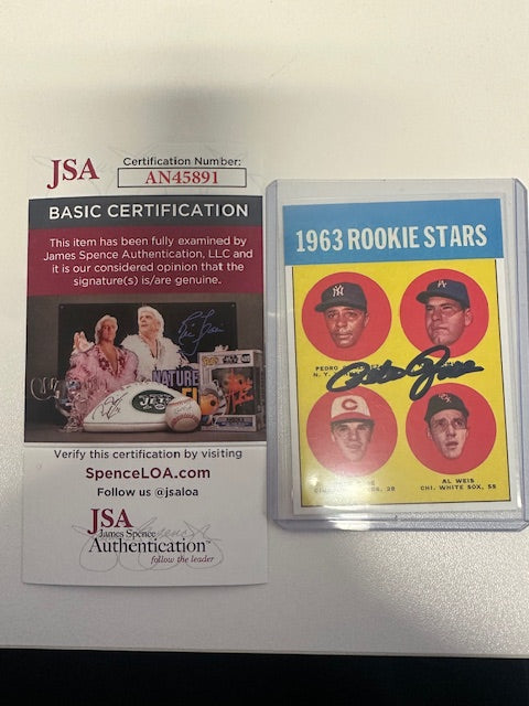 1963 Rookie Stars #537 Pete Rose Signed Baseball Card JSA COA