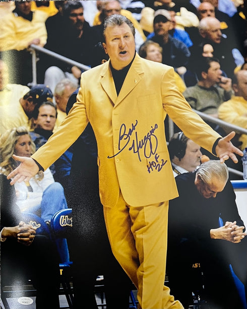 West Virginia Coach Bob Huggins Signed/Inscribed 11x14 with JSA COA
