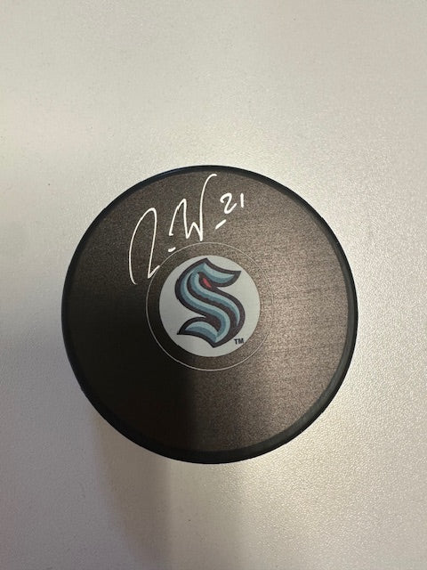 Alex Wennberg Seattle Kraken Autographed Hockey Puck Fanatics COA