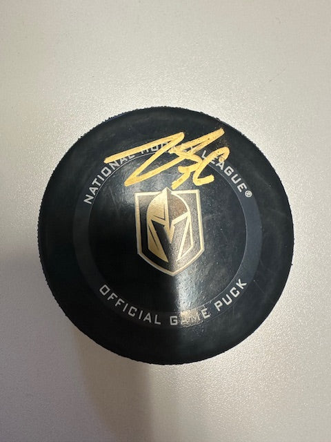 Vegas Golden Knights Logan Thompson Signed Official Game Puck Fanatics COA