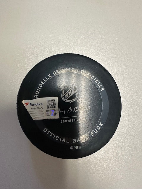 Vegas Golden Knights Logan Thompson Signed Official Game Puck Fanatics COA