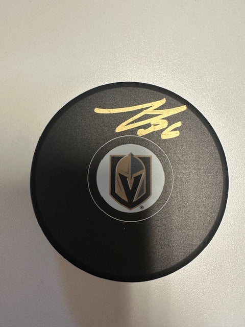 Vegas Golden Knights Logan Thompson Signed Hockey Puck Fanatics COA