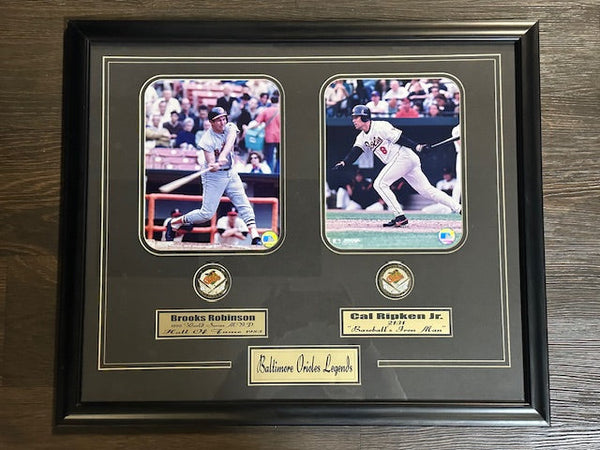 Orioles Legends Brooks Robinson & Cal Ripken Jr. Framed Photo