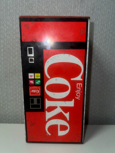 Coca-Cola Tin Coin Bank Men's Handkerchiefs Tin Box 6.5" Vending Machine Design *SEE DESCRIPTION*