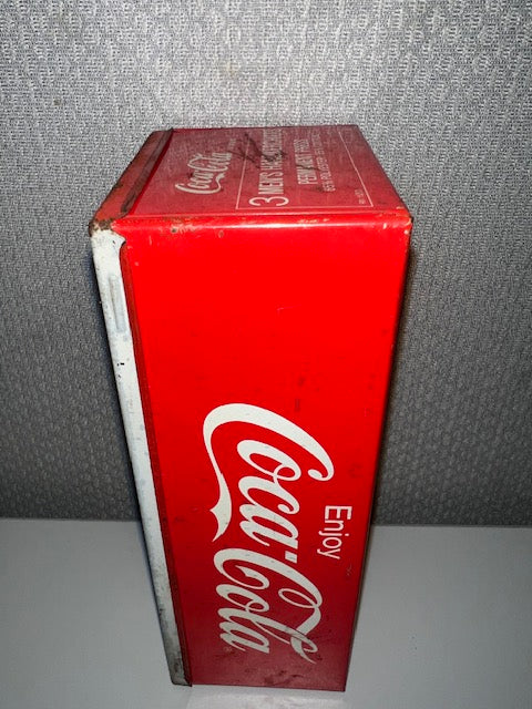 Coca-Cola Tin Coin Bank Men's Handkerchiefs Tin Box 6.5" Vending Machine Design *SEE DESCRIPTION*