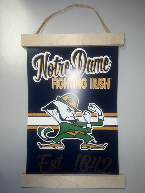 Notre Dame Fighting Irish Wood Rope Sign