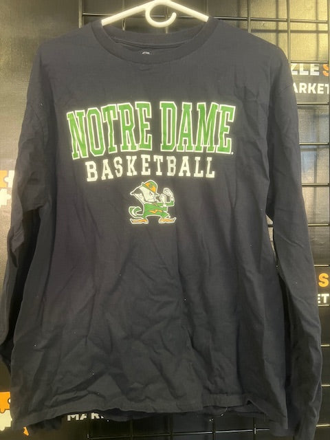 Notre Dame Basketball Long Sleeve Champion T- Shirt Large