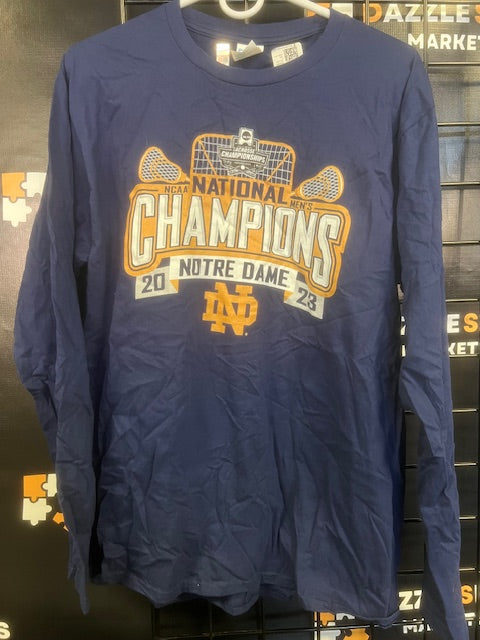 Notre Dame 2023 NCAA National Champions Men's Lacrosse Long Sleeve T-Shirt