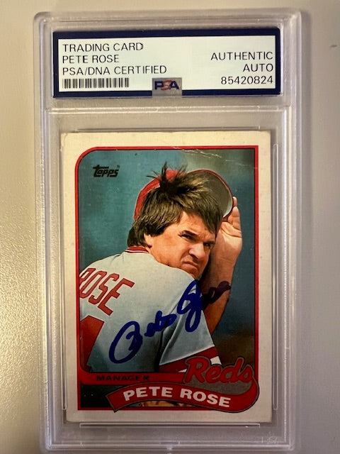 Cincinnati Reds Pete Rose Signed Topps Trading Card PSA/DNA