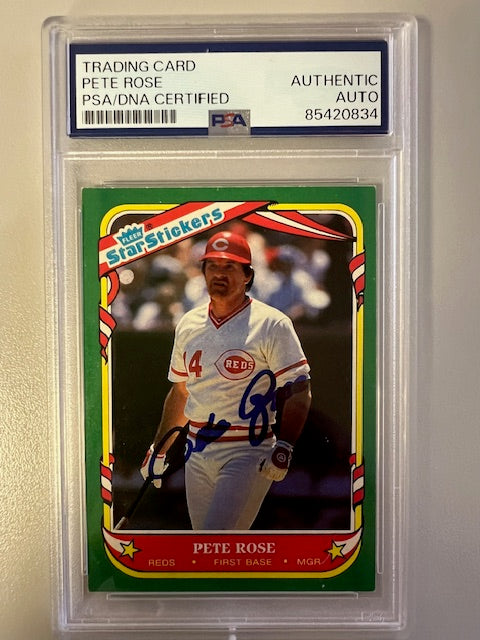 Cincinnati Reds Pete Rose Signed Fleer Trading Card PSA/DNA