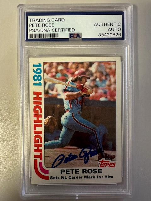 Cincinnati Reds Pete Rose PSA/DNA Topps Trading Card Signed