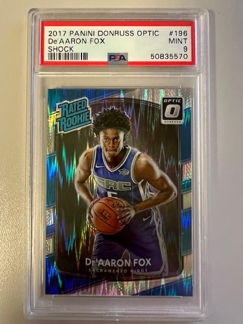 2017 Panini Donruss Optic De'Aaron Fox Shock #198 Mint 9 PSA Trading Card