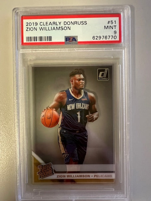 2019 Clearly Donruss Zion Williamson #51 Mint 9 PSA Trading Card