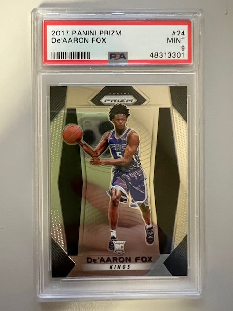 2017 Panini Prizm De'Aaron Fox #24 Mint 9 PSA Trading Card