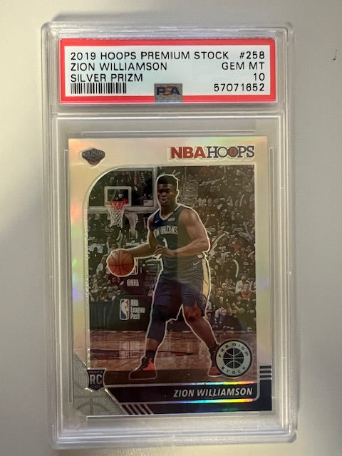 2019 Hoops Premium Stock Zion Williamson #258 Gem Mint 10 PSA Trading Card