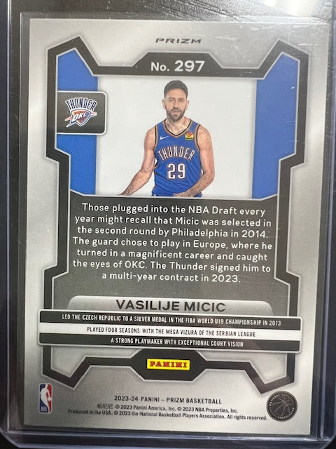 Oklahoma Thunder Vasilije Micic No. 297 Rookie Trading Card