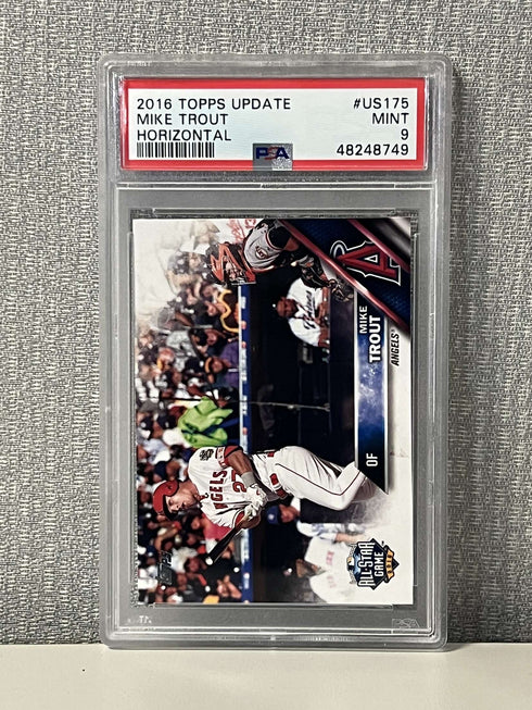 2016 Topps Update Mike Trout Horizontal #US175 PSA Mint 9