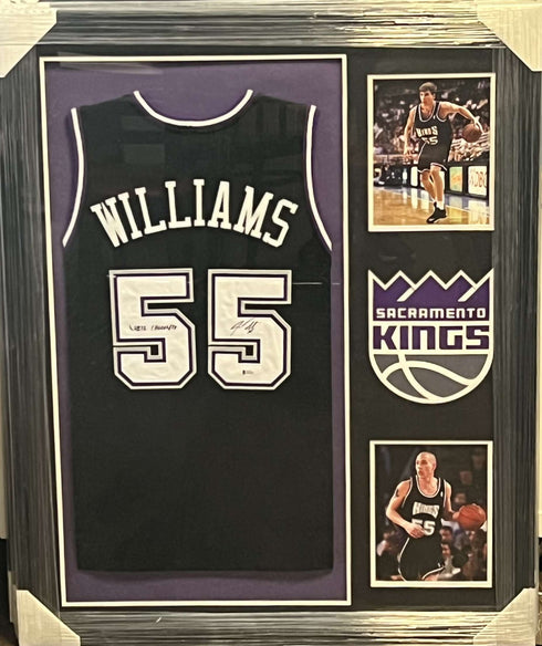 Kings Jason Williams Signed/Inscribed Framed Jersey Beckett COA