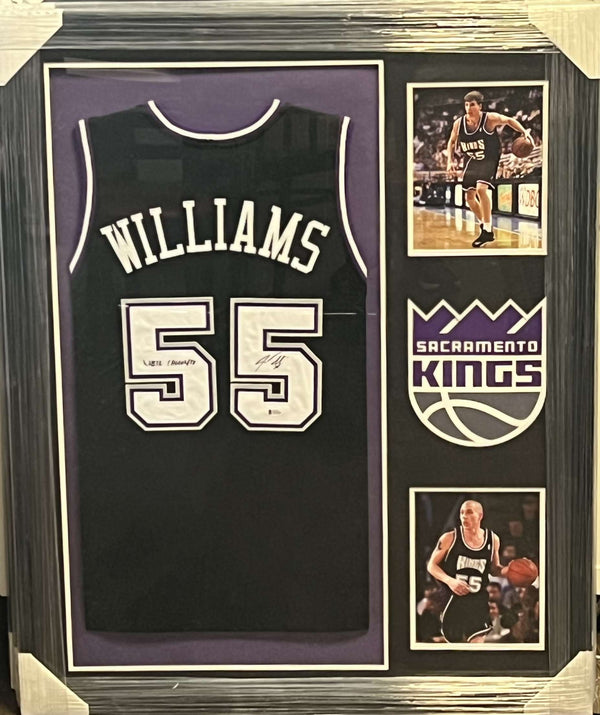 Kings Jason Williams Signed/Inscribed Framed Jersey Beckett COA