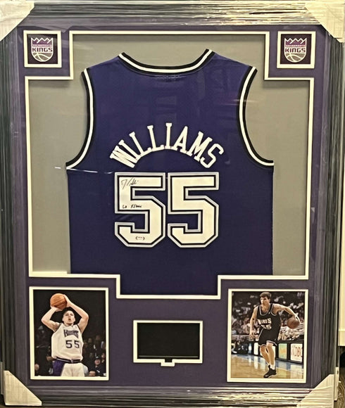 Kings Jason Williams Signed/Inscribed Video Framed Jersey PSA COA