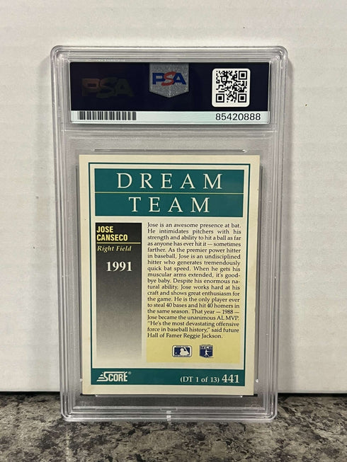 Jose Canseco PSA/DNA Authentic Auto Score Trading Card