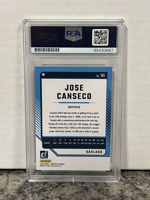 Jose Canseco PSA/DNA Certified Donruss Authentic Auto Trading Card