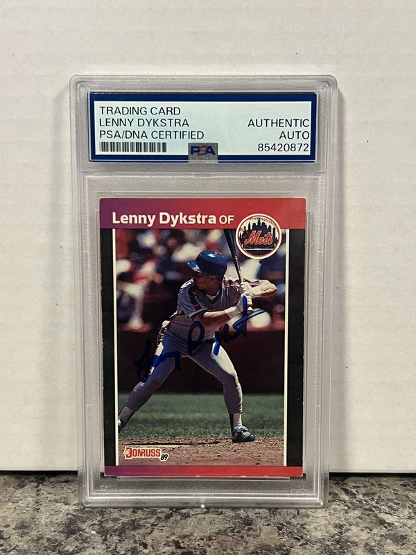 Mets Lenny Dykstra PSA/DNA Certified Authentic Auto Trading Card