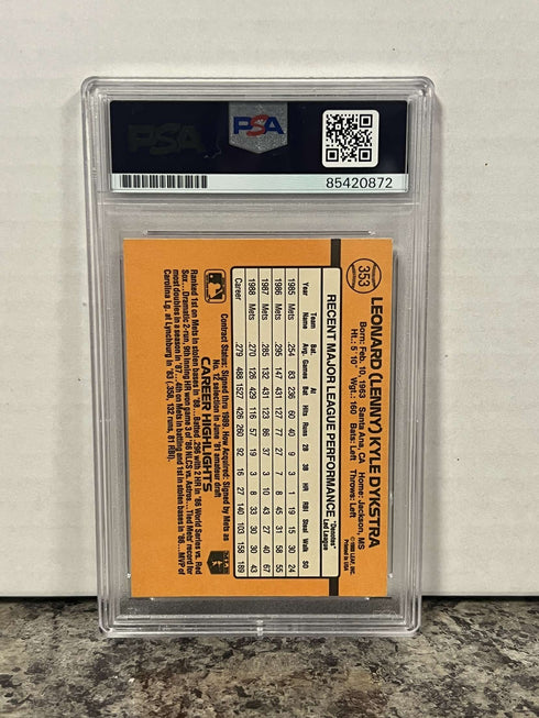 Mets Lenny Dykstra PSA/DNA Certified Authentic Auto Trading Card