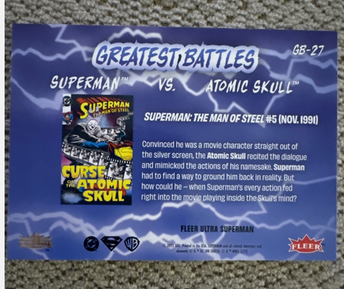 2026 Fleer Ultra Superman Greatest Battles Superman Vs Atomic Skull Gb-27